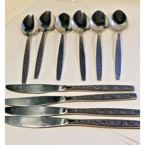 Vintage Rogers Stainless Steel STANLEY ROBERTS La Spana 6 tablespoons & 4 Knives